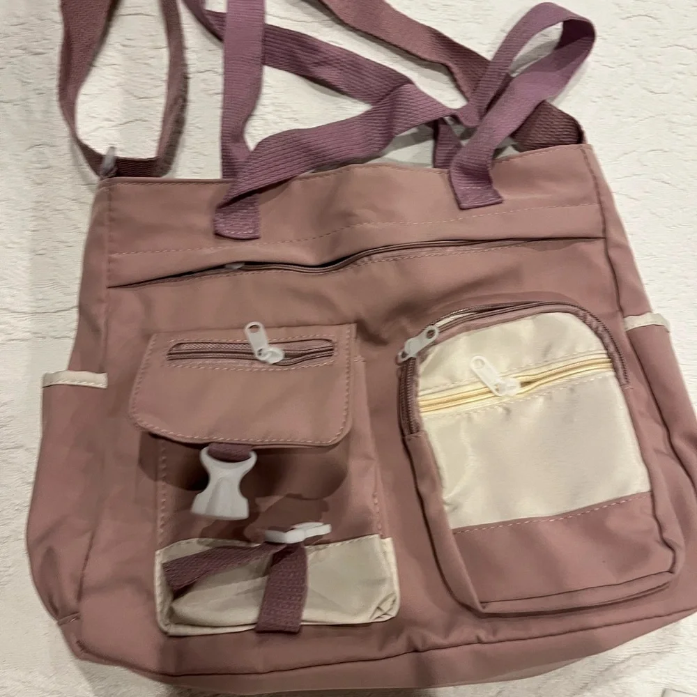 Stylish Pink and Cream Women's Bag